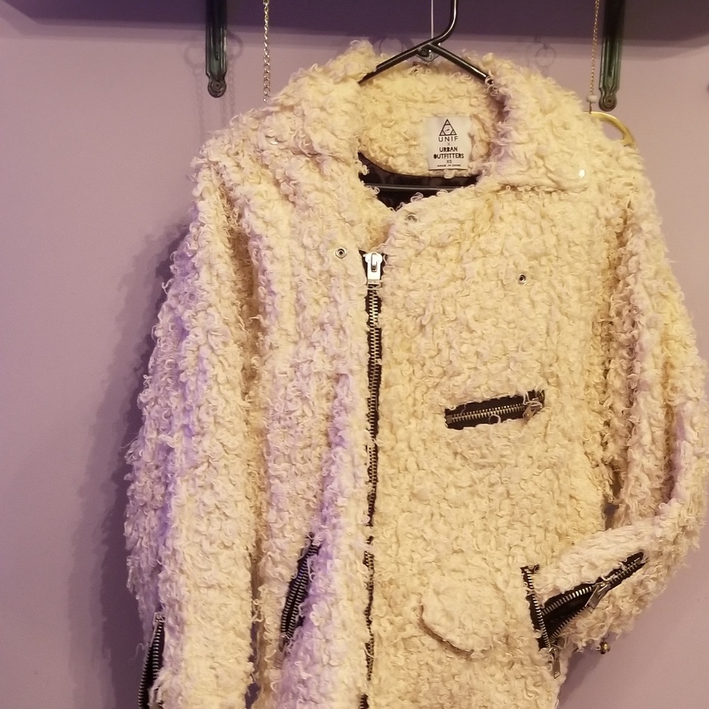 UNIF X Urban Outfitters shaggy moto jacket XS/S
